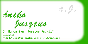 aniko jusztus business card